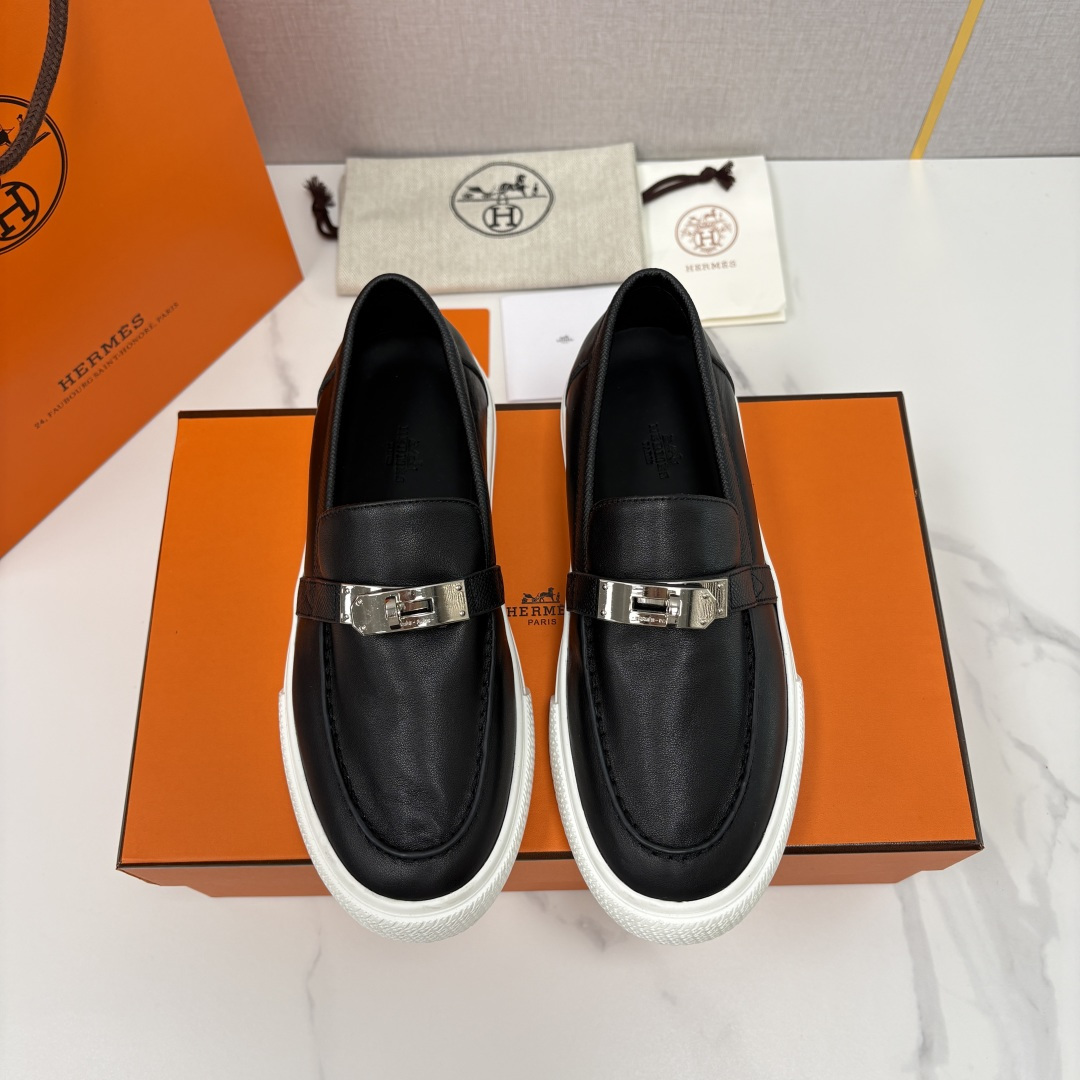 💋💍H家新品 Hermè* 爱马-仕 Job kelly 扣牛皮乐福鞋 官方 9,300 甄选进口小牛皮