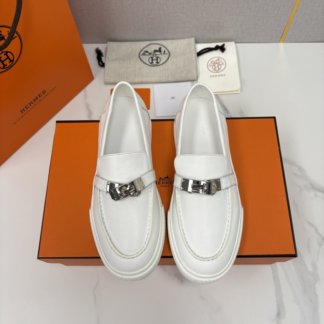 💋💍H家新品 Hermè* 爱马-仕 Job kelly 扣牛皮乐福鞋 官方 9,300 甄选进口小牛皮
