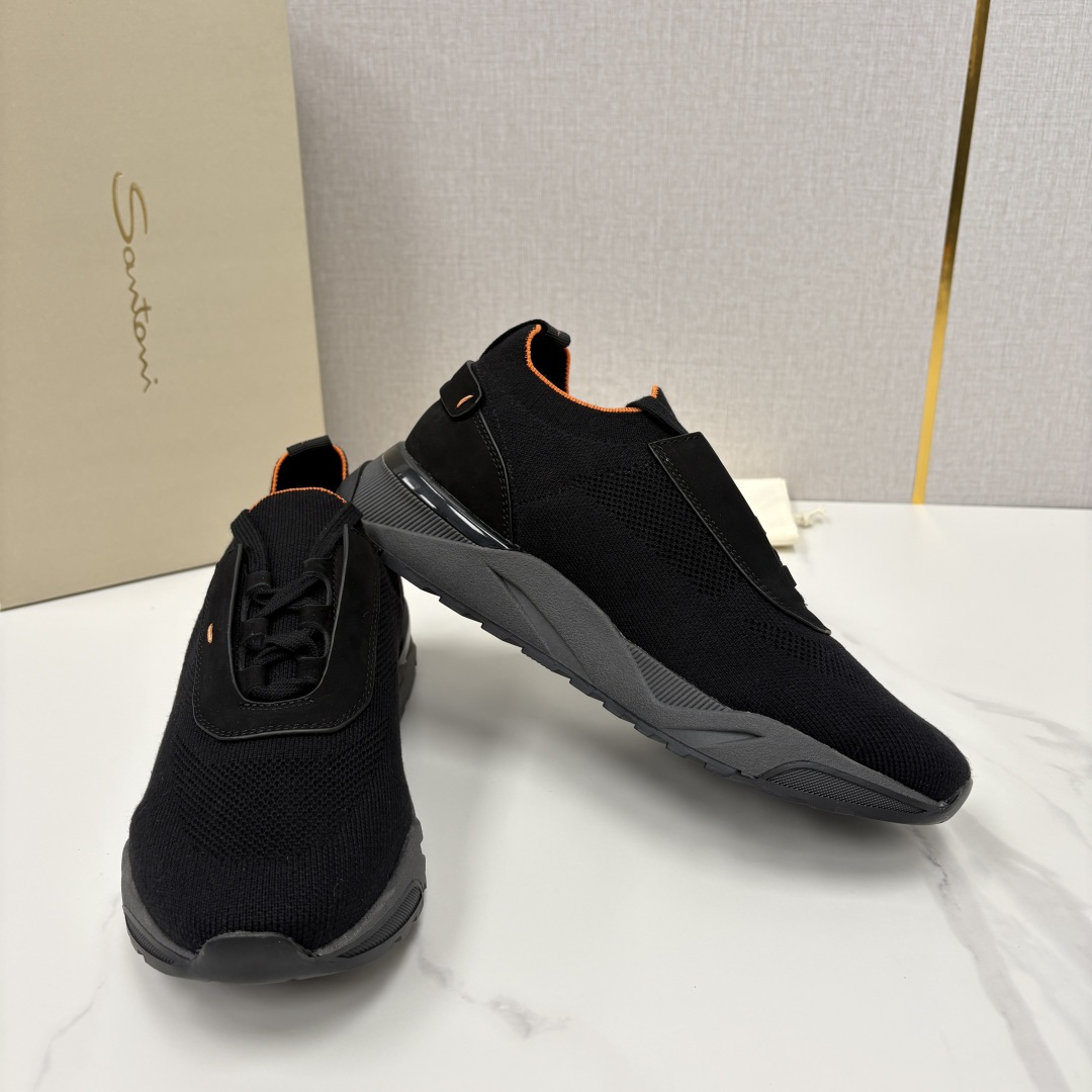 💋💍Santon* (圣东-尼）意大利男士针织低帮运动鞋出货！这个意大利纯手工鞋履品牌的每一双鞋设计简洁