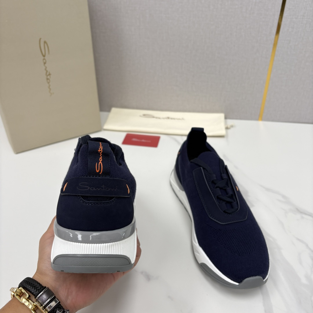 💋💍Santon* (圣东-尼）意大利男士针织低帮运动鞋出货！这个意大利纯手工鞋履品牌的每一双鞋设计简洁