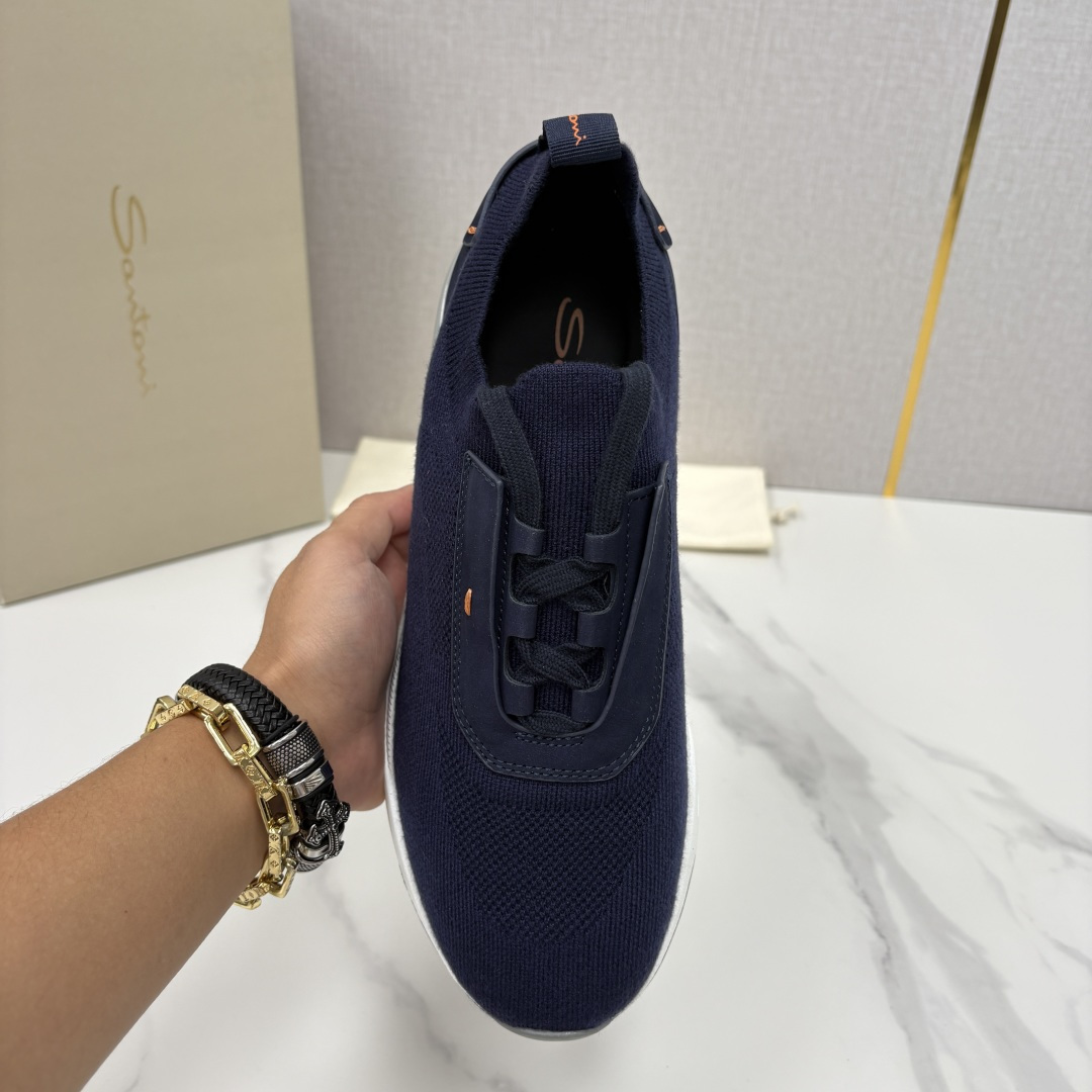 💋💍Santon* (圣东-尼）意大利男士针织低帮运动鞋出货！这个意大利纯手工鞋履品牌的每一双鞋设计简洁