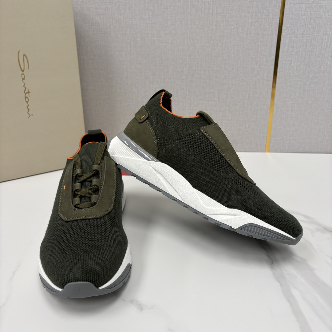💋💍Santon* (圣东-尼）意大利男士针织低帮运动鞋出货！这个意大利纯手工鞋履品牌的每一双鞋设计简洁