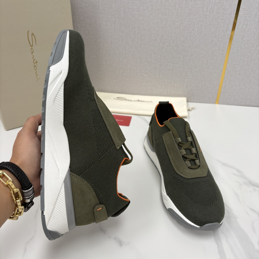 💋💍Santon* (圣东-尼）意大利男士针织低帮运动鞋出货！这个意大利纯手工鞋履品牌的每一双鞋设计简洁