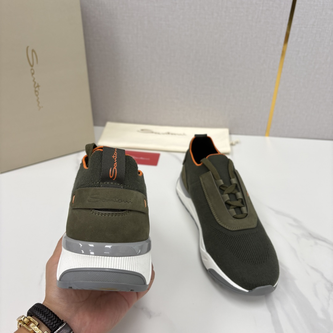 💋💍Santon* (圣东-尼）意大利男士针织低帮运动鞋出货！这个意大利纯手工鞋履品牌的每一双鞋设计简洁