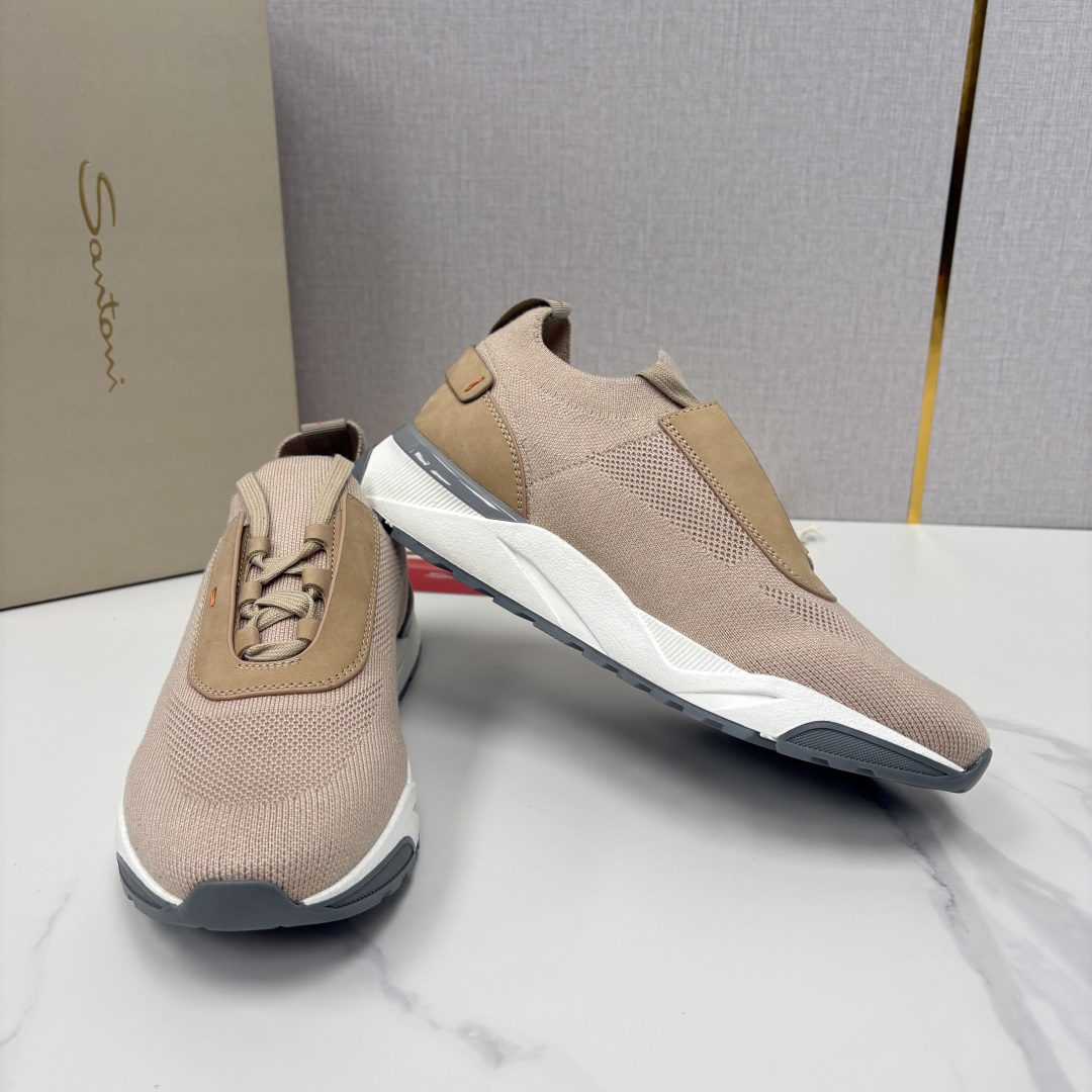 💋💍Santon* (圣东-尼）意大利男士针织低帮运动鞋出货！这个意大利纯手工鞋履品牌的每一双鞋设计简洁