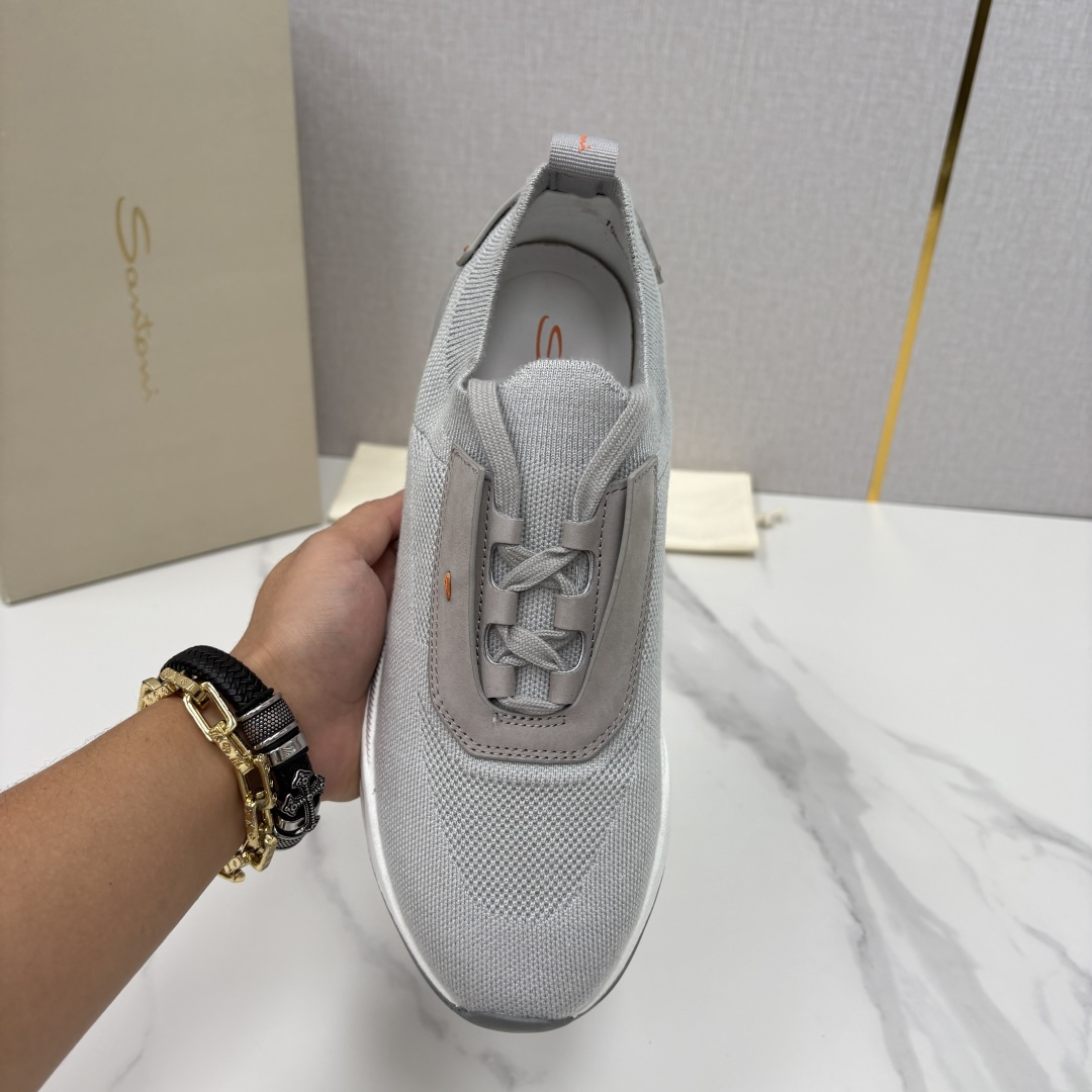 💋💍Santon* (圣东-尼）意大利男士针织低帮运动鞋出货！这个意大利纯手工鞋履品牌的每一双鞋设计简洁