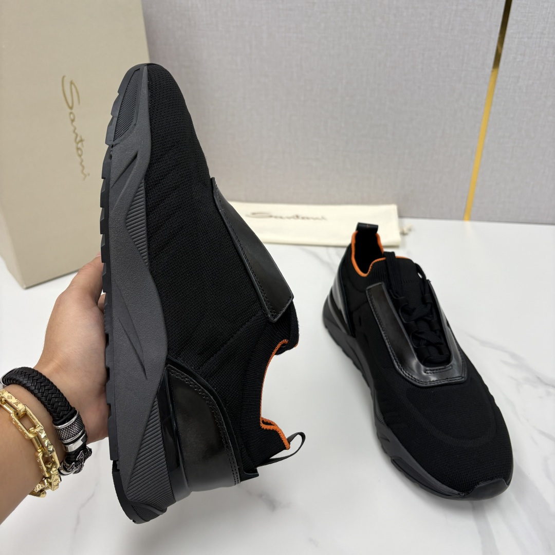 💋💍Santon* (圣东-尼）意大利男士针织压花低帮运动鞋出货！这个意大利纯手工鞋履品牌的每一双鞋设计