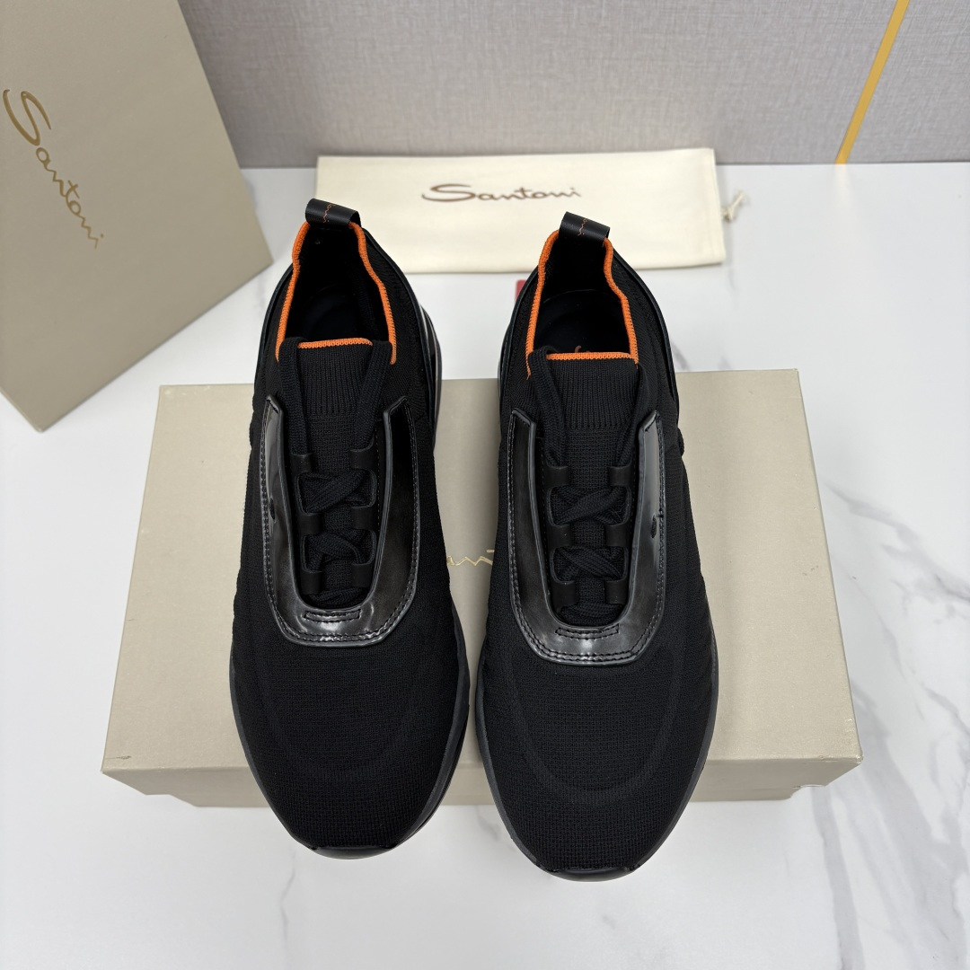 💋💍Santon* (圣东-尼）意大利男士针织压花低帮运动鞋出货！这个意大利纯手工鞋履品牌的每一双鞋设计