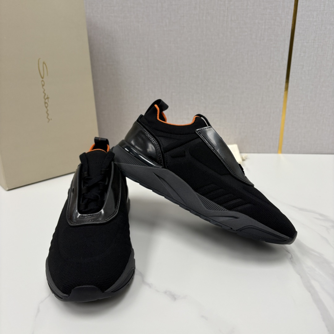 💋💍Santon* (圣东-尼）意大利男士针织压花低帮运动鞋出货！这个意大利纯手工鞋履品牌的每一双鞋设计