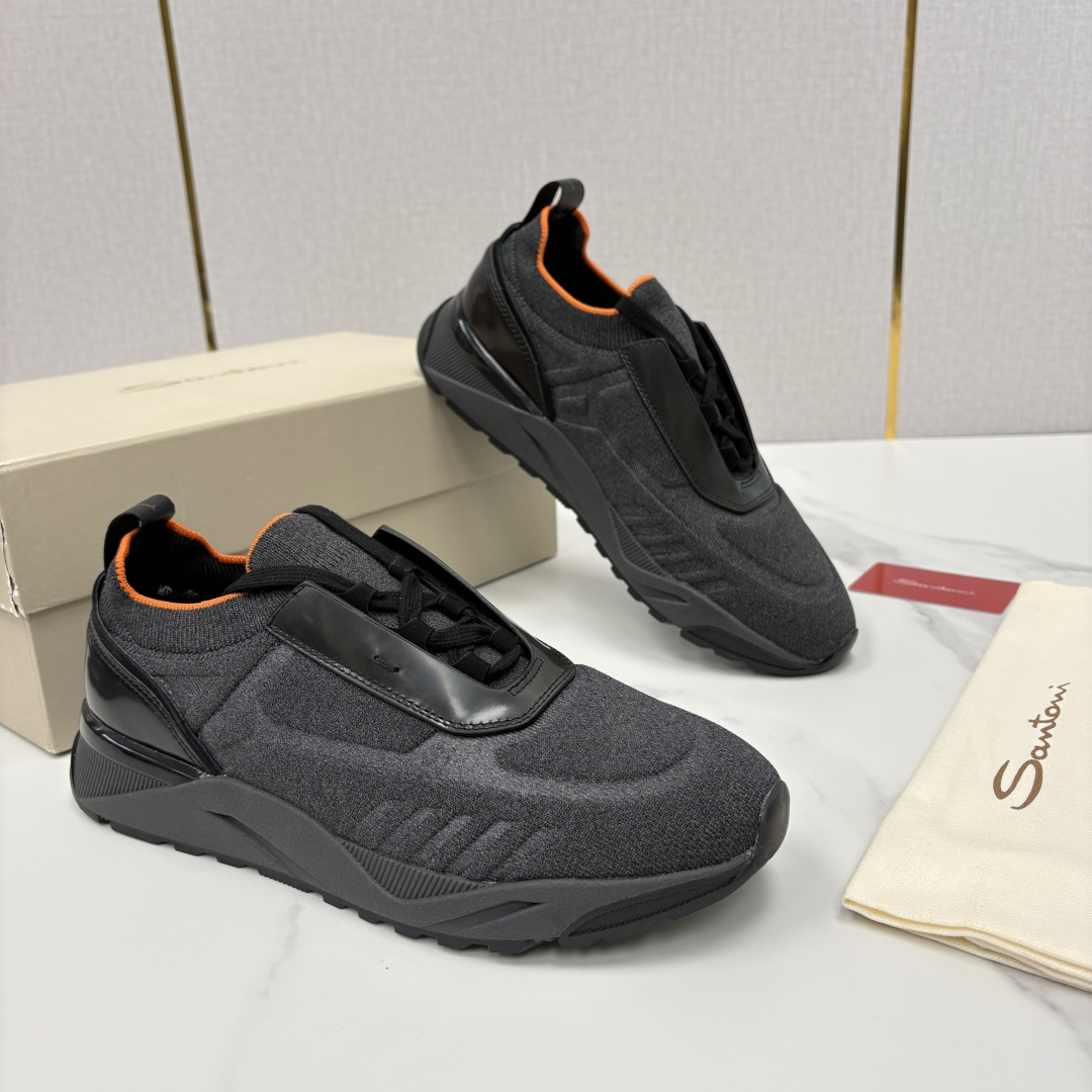 💋💍Santon* (圣东-尼）意大利男士针织低帮运动鞋出货！这个意大利纯手工鞋履品牌的每一双鞋设计简洁