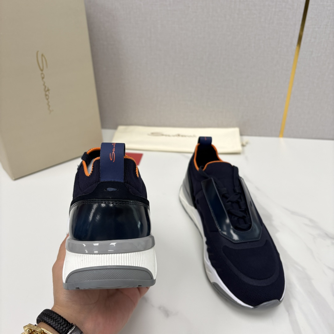 💋💍Santon* (圣东-尼）意大利男士针织压花低帮运动鞋出货！这个意大利纯手工鞋履品牌的每一双鞋设计