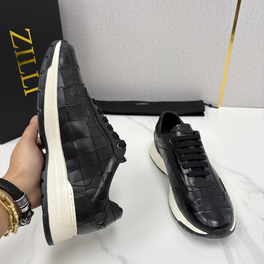 💋💍ZL家新品  Zill* 兹-利  是1970创立的法国奢侈男装品牌   缝线装饰男士休闲运动鞋当法