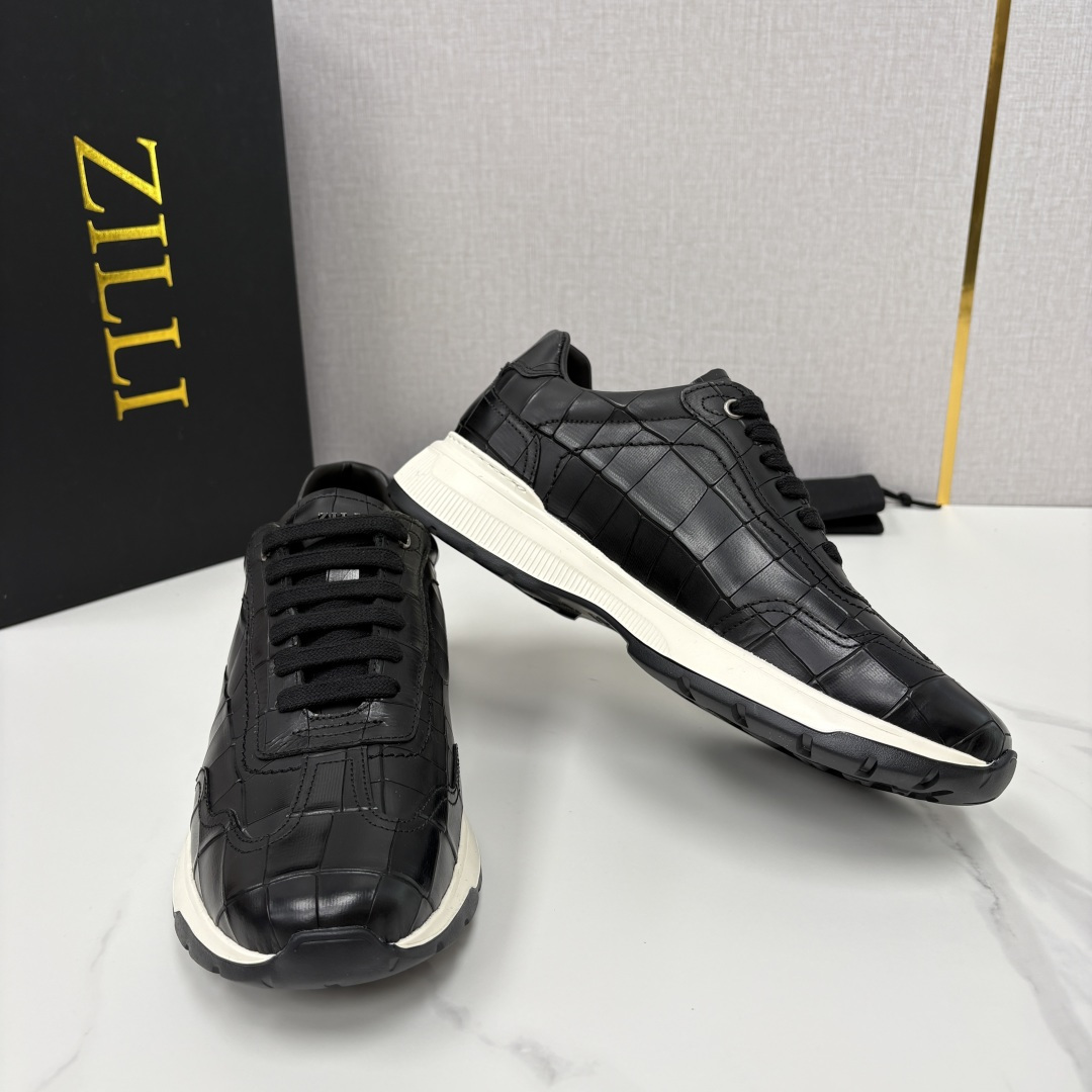 💋💍ZL家新品  Zill* 兹-利  是1970创立的法国奢侈男装品牌   缝线装饰男士休闲运动鞋当法