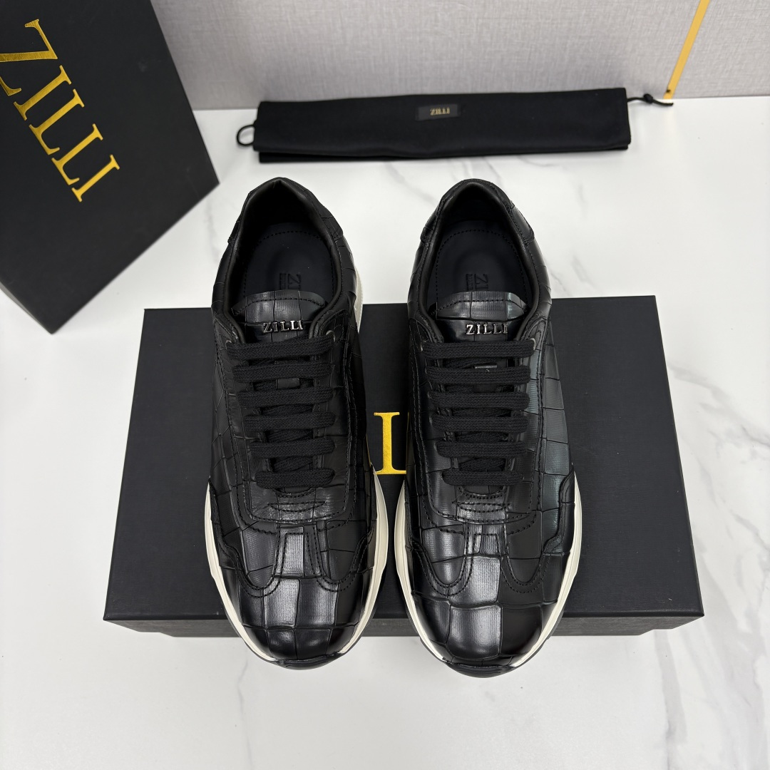💋💍ZL家新品  Zill* 兹-利  是1970创立的法国奢侈男装品牌   缝线装饰男士休闲运动鞋当法