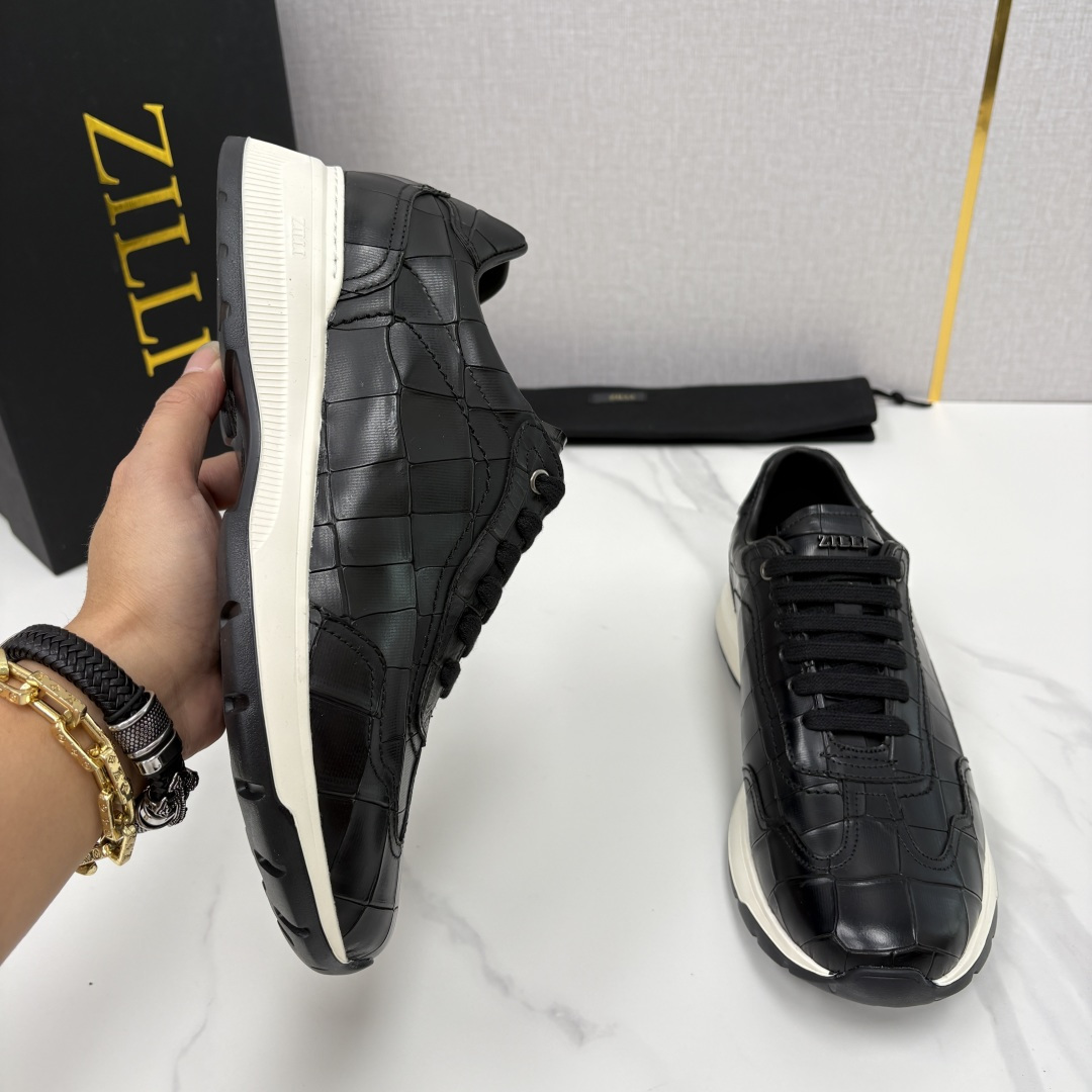 💋💍ZL家新品  Zill* 兹-利  是1970创立的法国奢侈男装品牌   缝线装饰男士休闲运动鞋当法