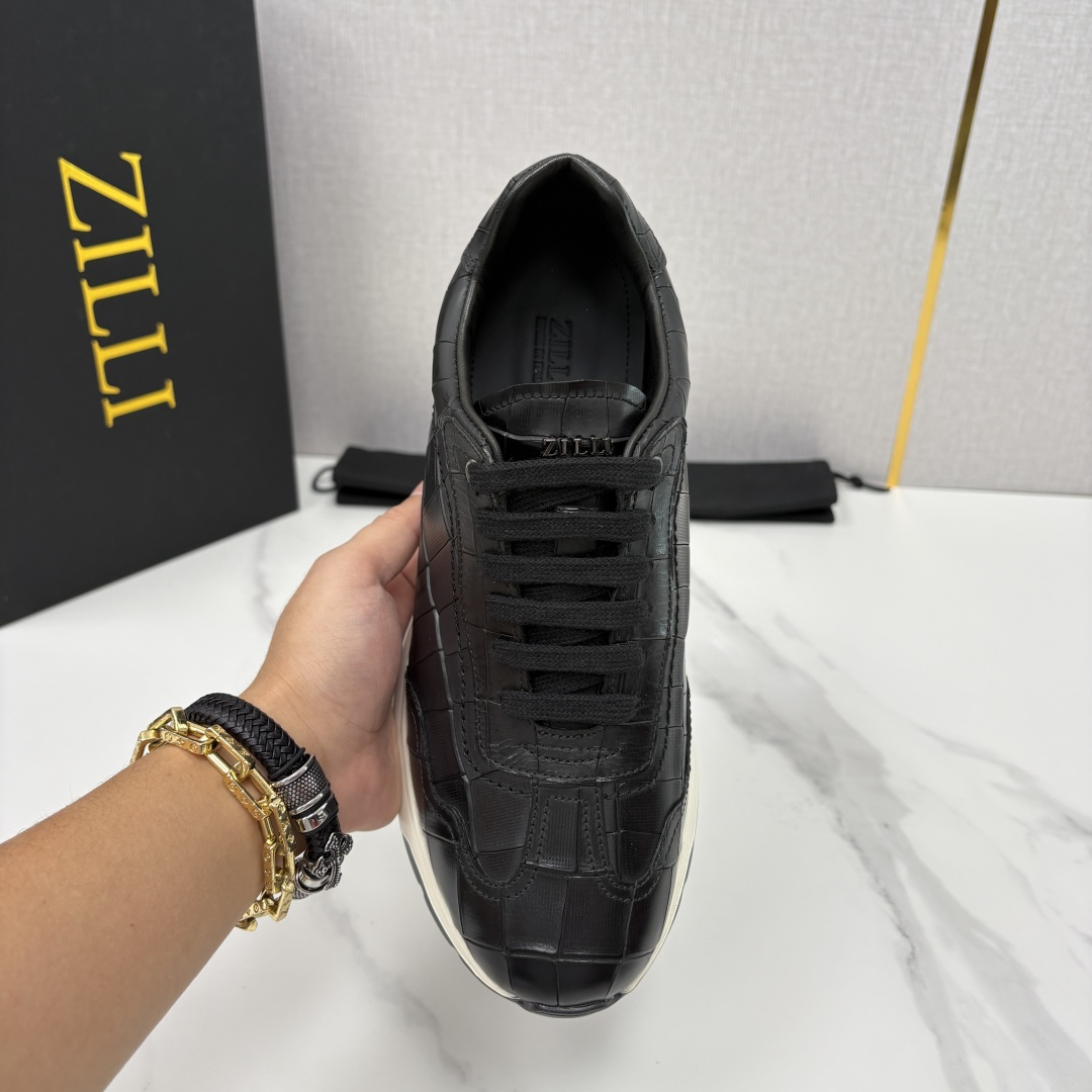 💋💍ZL家新品  Zill* 兹-利  是1970创立的法国奢侈男装品牌   缝线装饰男士休闲运动鞋当法