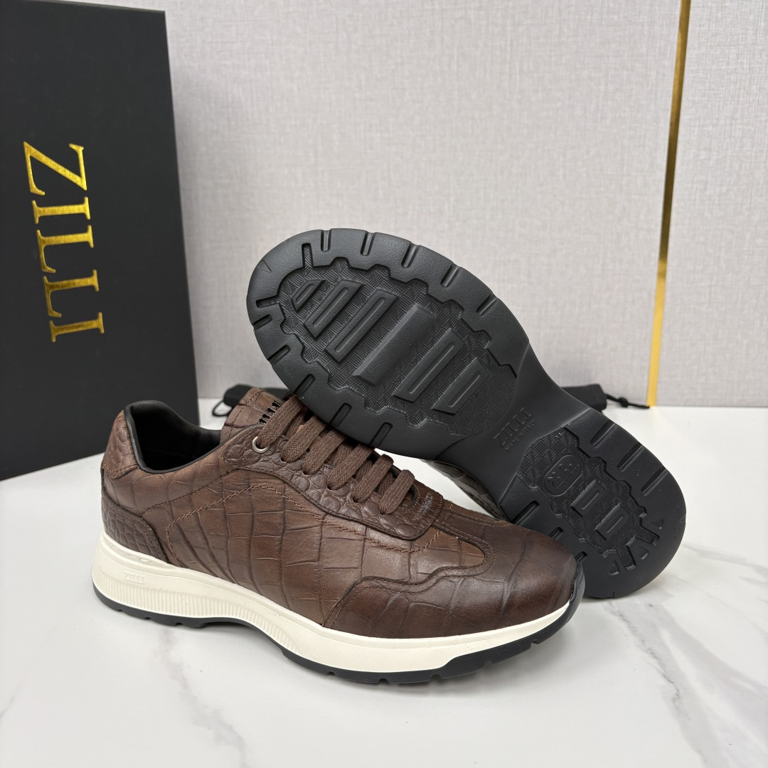 💋💍ZL家新品  Zill* 兹-利  是1970创立的法国奢侈男装品牌   缝线装饰男士休闲运动鞋当法