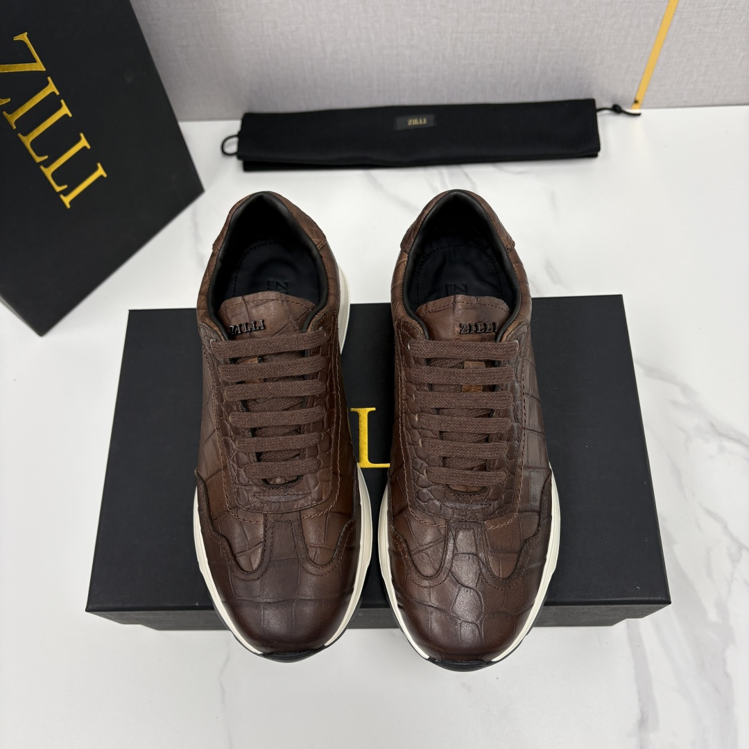 💋💍ZL家新品  Zill* 兹-利  是1970创立的法国奢侈男装品牌   缝线装饰男士休闲运动鞋当法