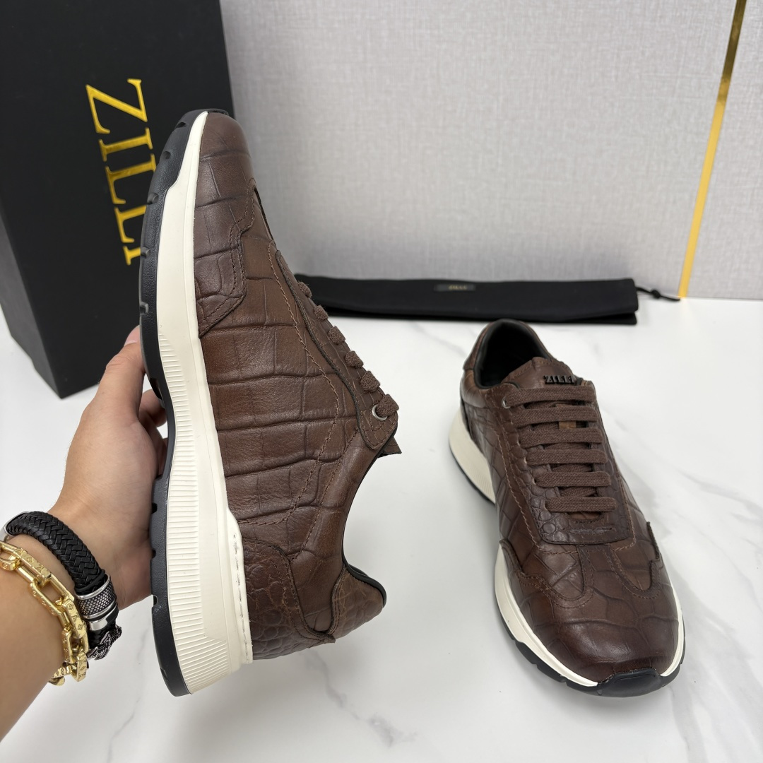 💋💍ZL家新品  Zill* 兹-利  是1970创立的法国奢侈男装品牌   缝线装饰男士休闲运动鞋当法
