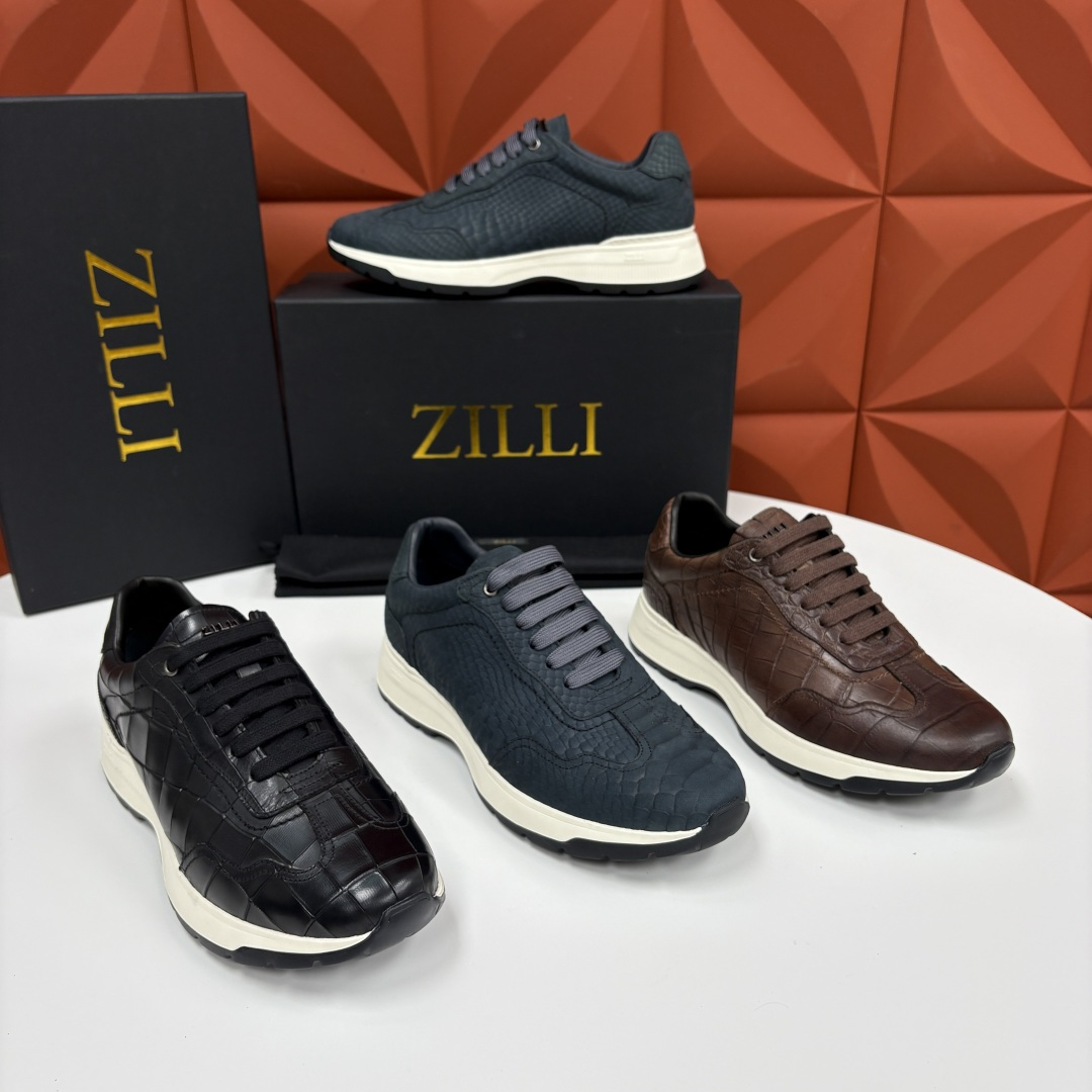 💋💍ZL家新品  Zill* 兹-利  是1970创立的法国奢侈男装品牌   缝线装饰男士休闲运动鞋当法