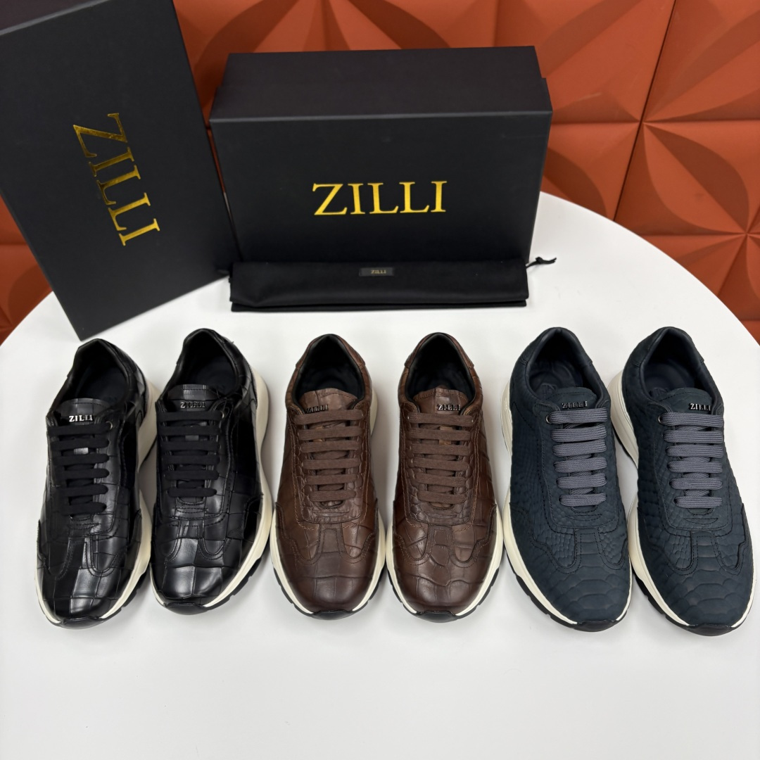 💋💍ZL家新品  Zill* 兹-利  是1970创立的法国奢侈男装品牌   缝线装饰男士休闲运动鞋当法