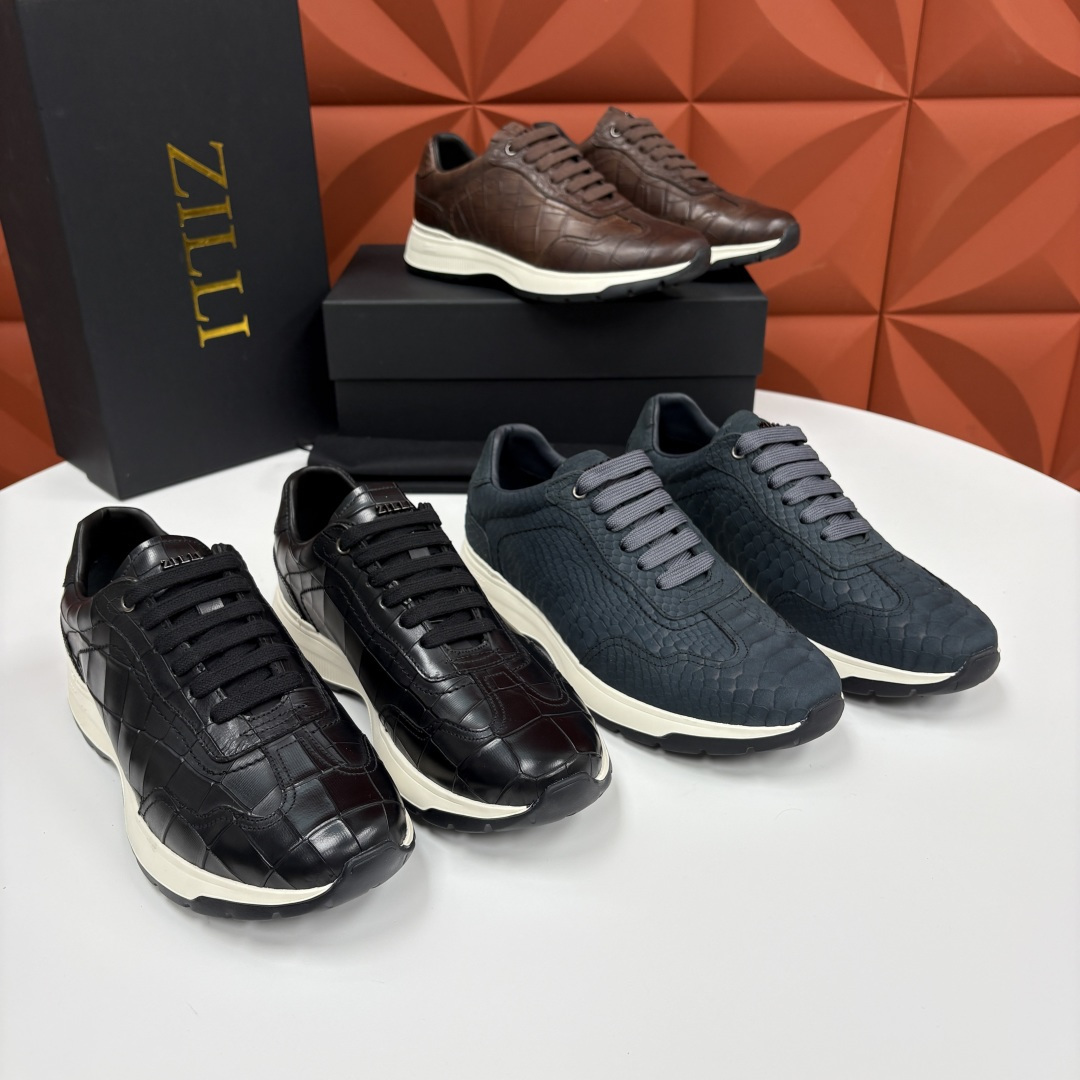 💋💍ZL家新品  Zill* 兹-利  是1970创立的法国奢侈男装品牌   缝线装饰男士休闲运动鞋当法