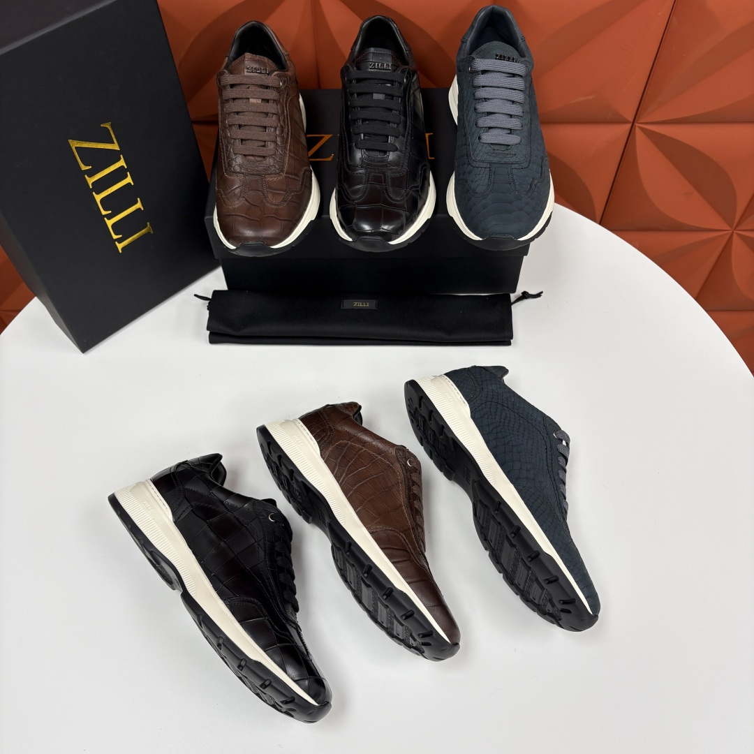 💋💍ZL家新品  Zill* 兹-利  是1970创立的法国奢侈男装品牌   缝线装饰男士休闲运动鞋当法