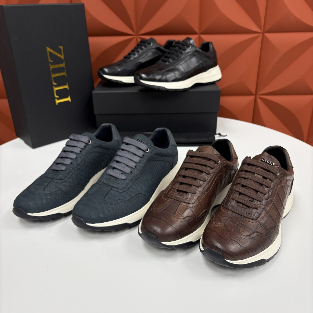 💋💍ZL家新品  Zill* 兹-利  是1970创立的法国奢侈男装品牌   缝线装饰男士休闲运动鞋当法