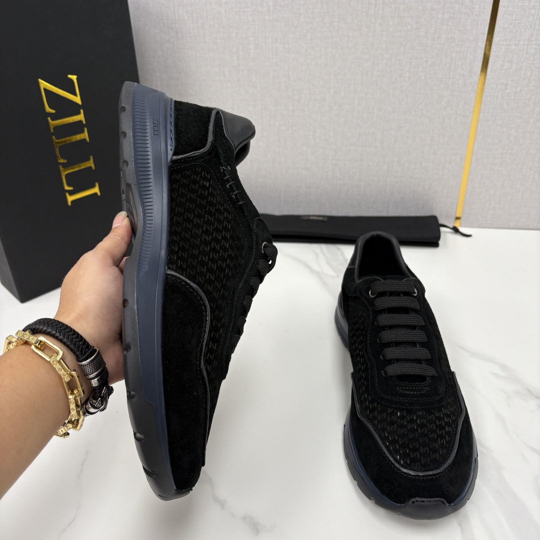 💋💍ZL家新品  Zill* 兹-利  是1970创立的法国奢侈男装品牌   缝线装饰男士休闲运动鞋当法