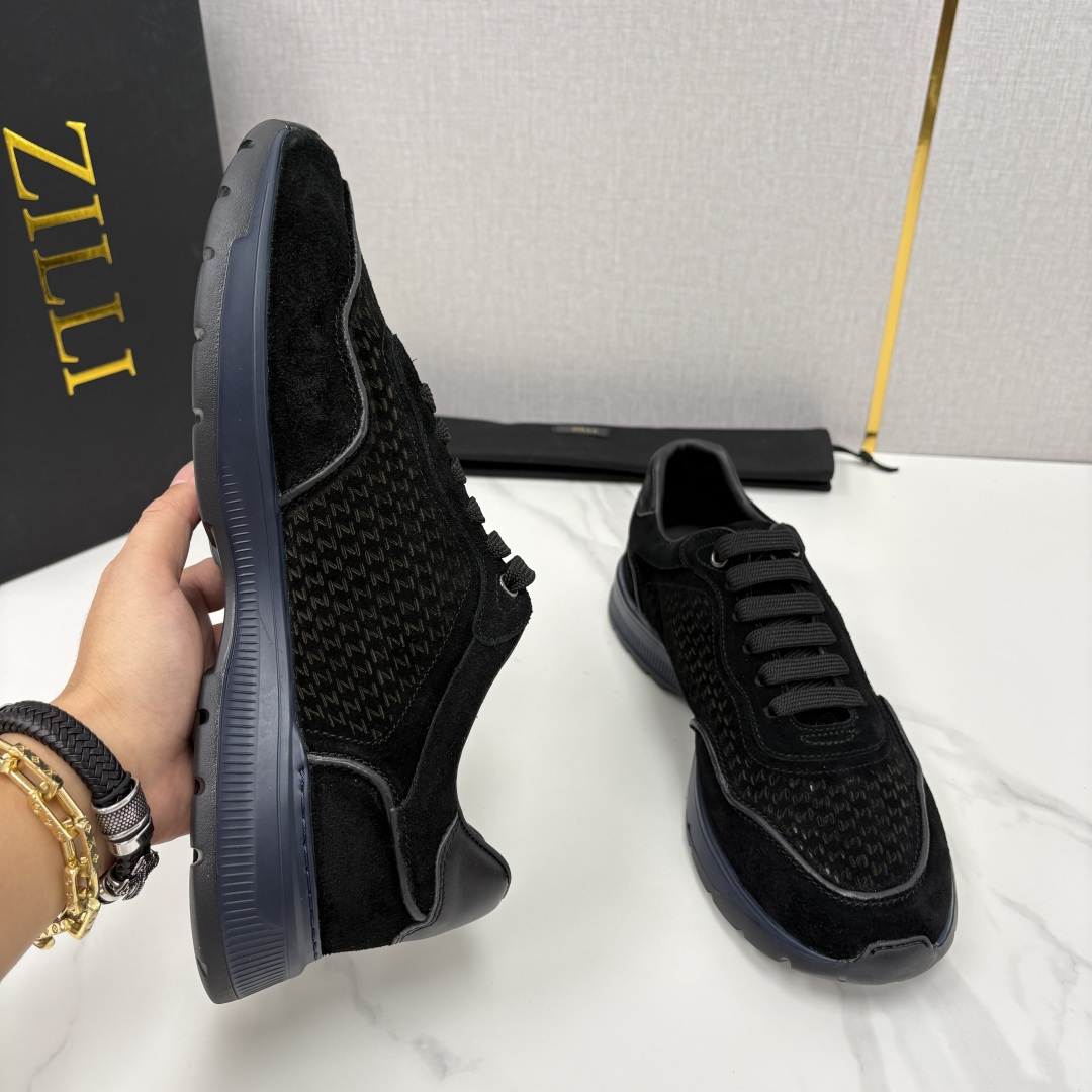💋💍ZL家新品  Zill* 兹-利  是1970创立的法国奢侈男装品牌   缝线装饰男士休闲运动鞋当法