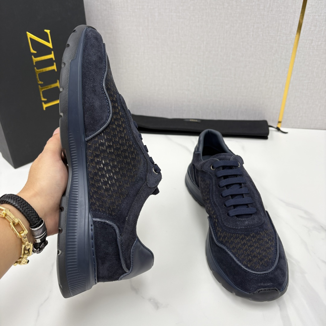 💋💍ZL家新品  Zill* 兹-利  是1970创立的法国奢侈男装品牌   缝线装饰男士休闲运动鞋当法