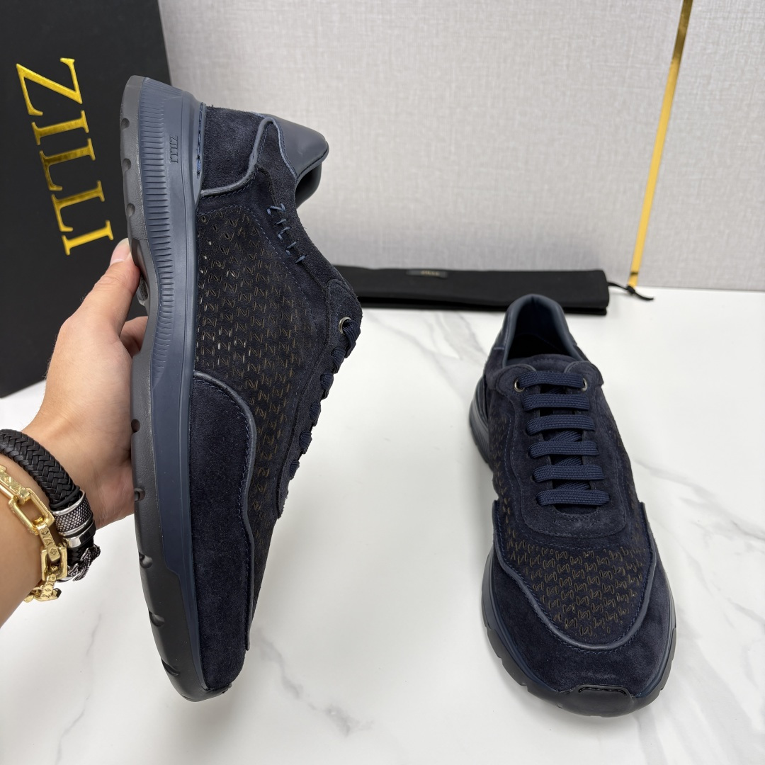 💋💍ZL家新品  Zill* 兹-利  是1970创立的法国奢侈男装品牌   缝线装饰男士休闲运动鞋当法