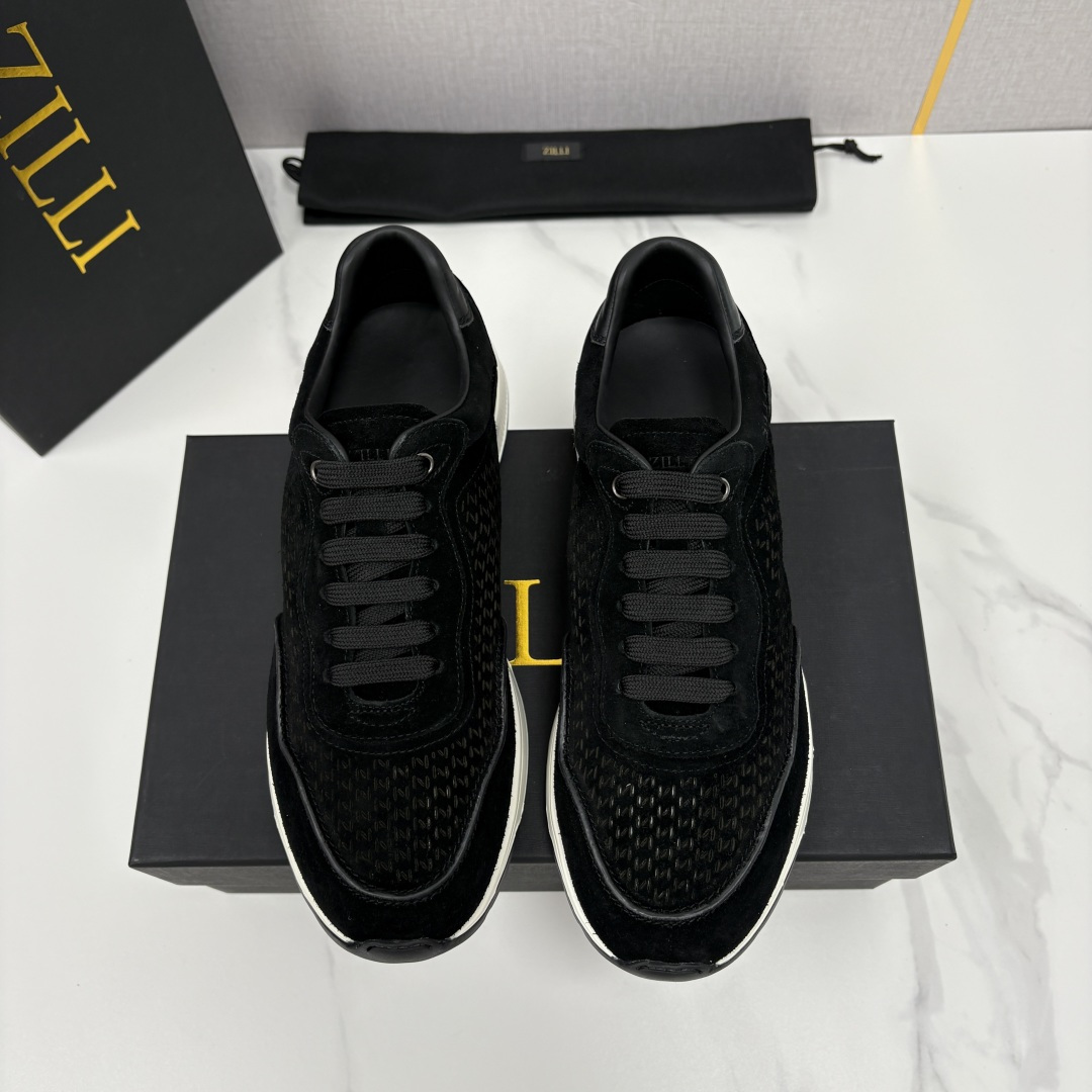 💋💍ZL家新品  Zill* 兹-利  是1970创立的法国奢侈男装品牌   缝线装饰男士休闲运动鞋当法