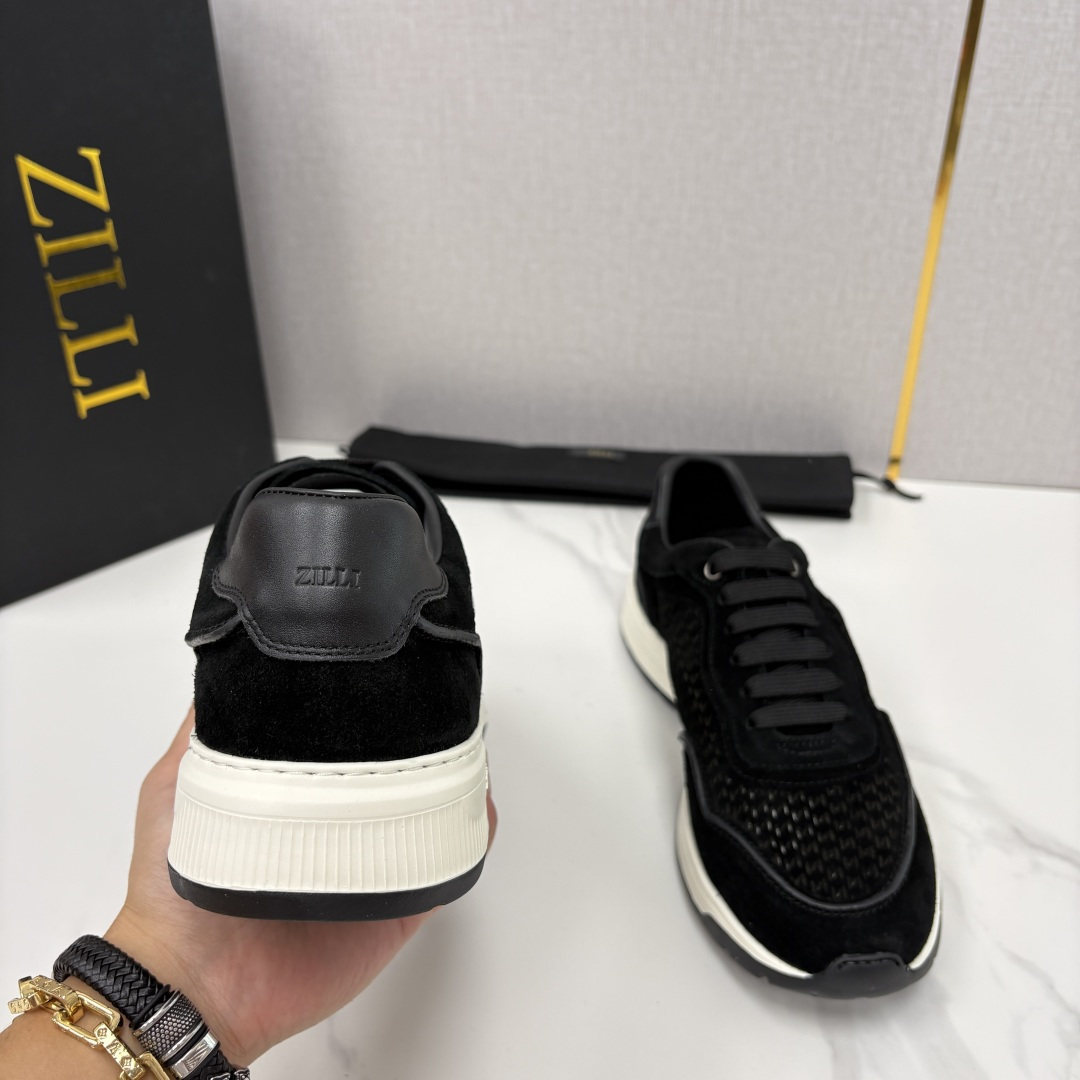 💋💍ZL家新品  Zill* 兹-利  是1970创立的法国奢侈男装品牌   缝线装饰男士休闲运动鞋当法