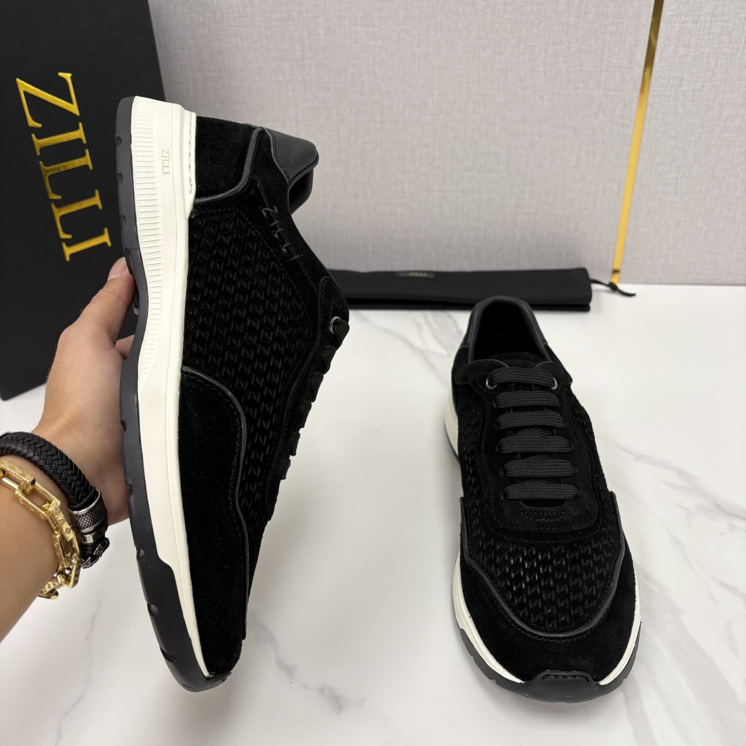 💋💍ZL家新品  Zill* 兹-利  是1970创立的法国奢侈男装品牌   缝线装饰男士休闲运动鞋当法