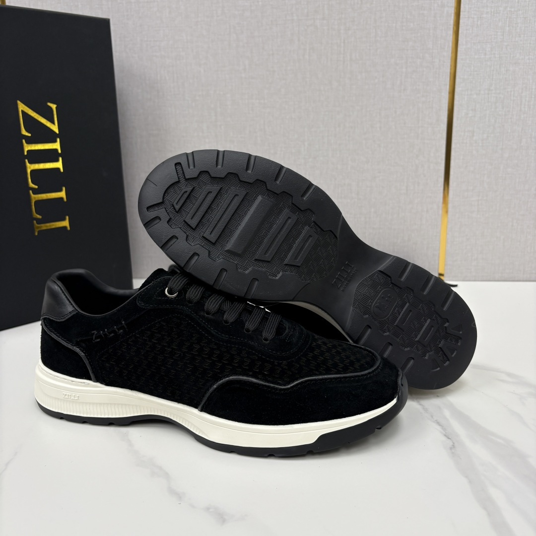 💋💍ZL家新品  Zill* 兹-利  是1970创立的法国奢侈男装品牌   缝线装饰男士休闲运动鞋当法