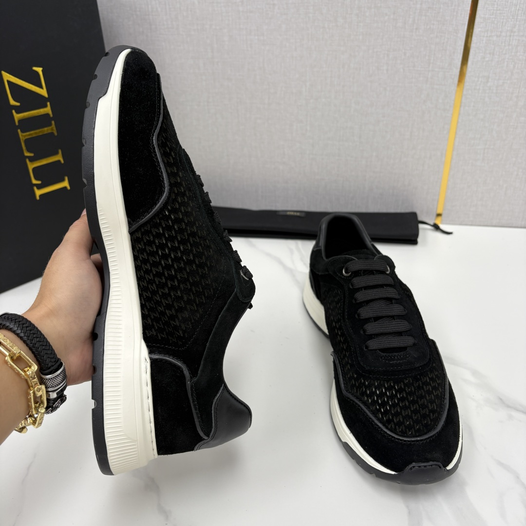 💋💍ZL家新品  Zill* 兹-利  是1970创立的法国奢侈男装品牌   缝线装饰男士休闲运动鞋当法
