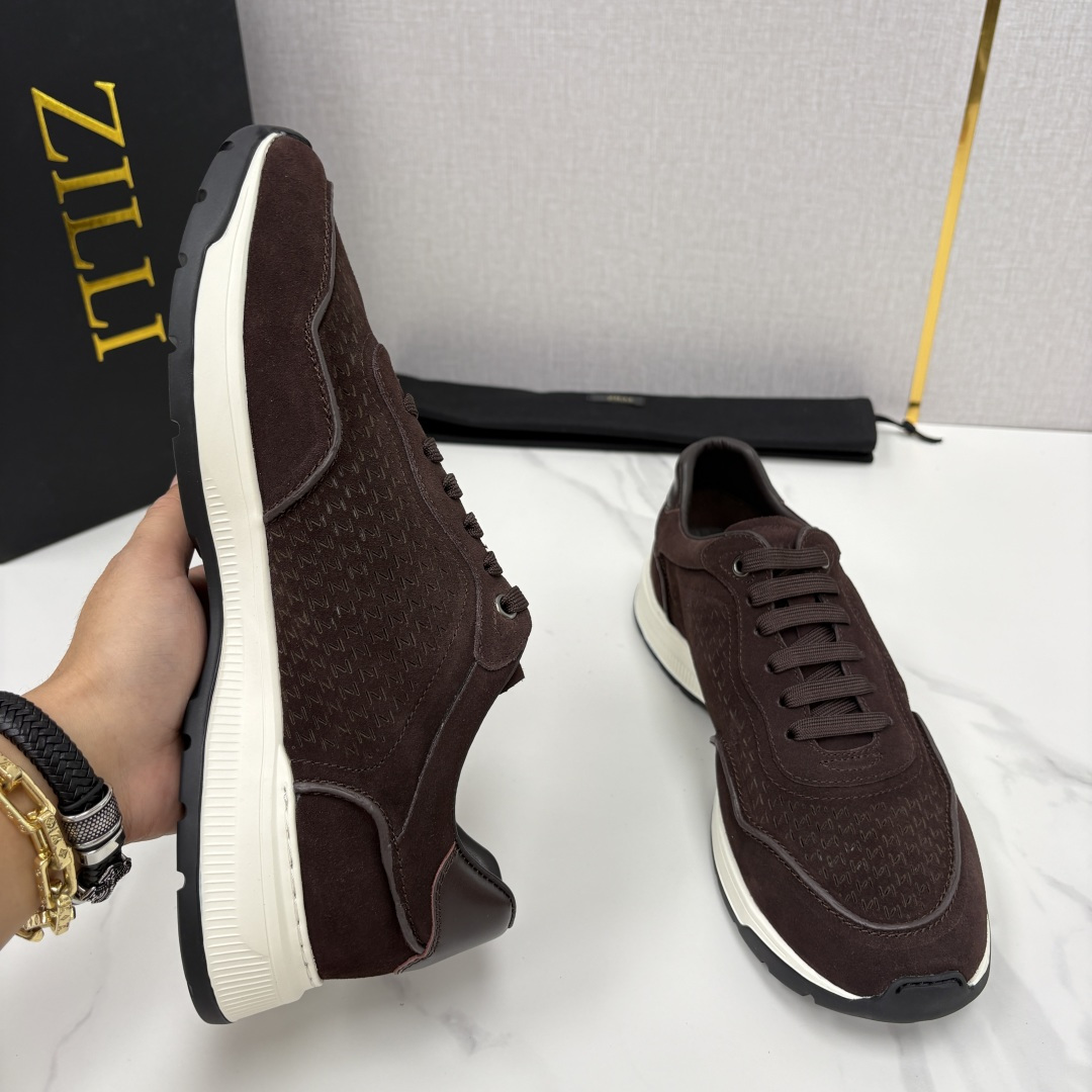 💋💍ZL家新品  Zill* 兹-利  是1970创立的法国奢侈男装品牌   缝线装饰男士休闲运动鞋当法