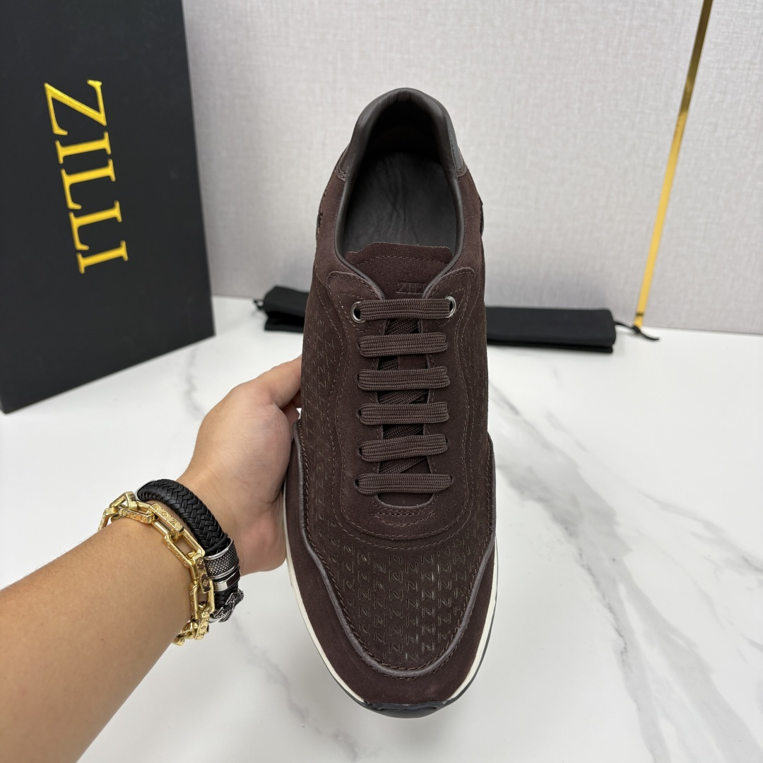 💋💍ZL家新品  Zill* 兹-利  是1970创立的法国奢侈男装品牌   缝线装饰男士休闲运动鞋当法