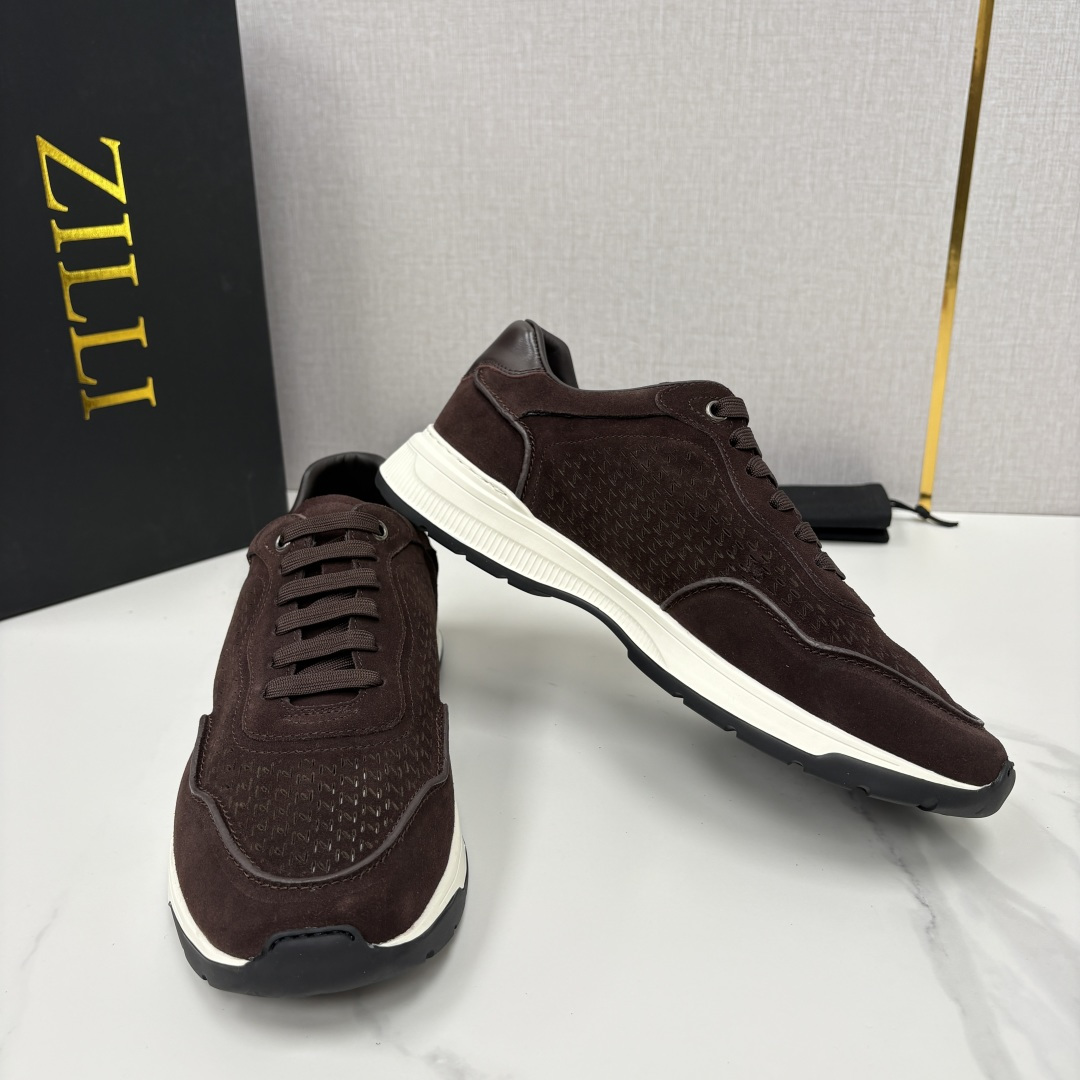 💋💍ZL家新品  Zill* 兹-利  是1970创立的法国奢侈男装品牌   缝线装饰男士休闲运动鞋当法