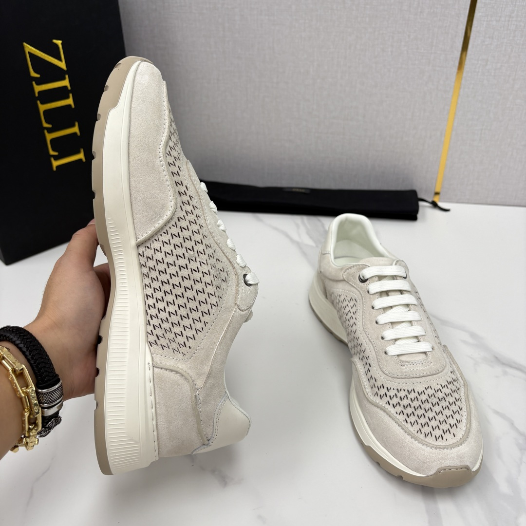 💋💍ZL家新品  Zill* 兹-利  是1970创立的法国奢侈男装品牌   缝线装饰男士休闲运动鞋当法