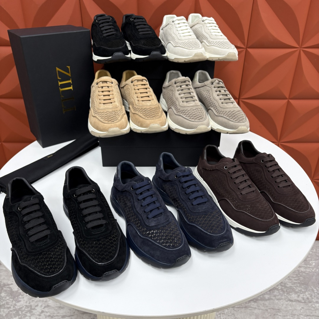 💋💍ZL家新品  Zill* 兹-利  是1970创立的法国奢侈男装品牌   缝线装饰男士休闲运动鞋当法