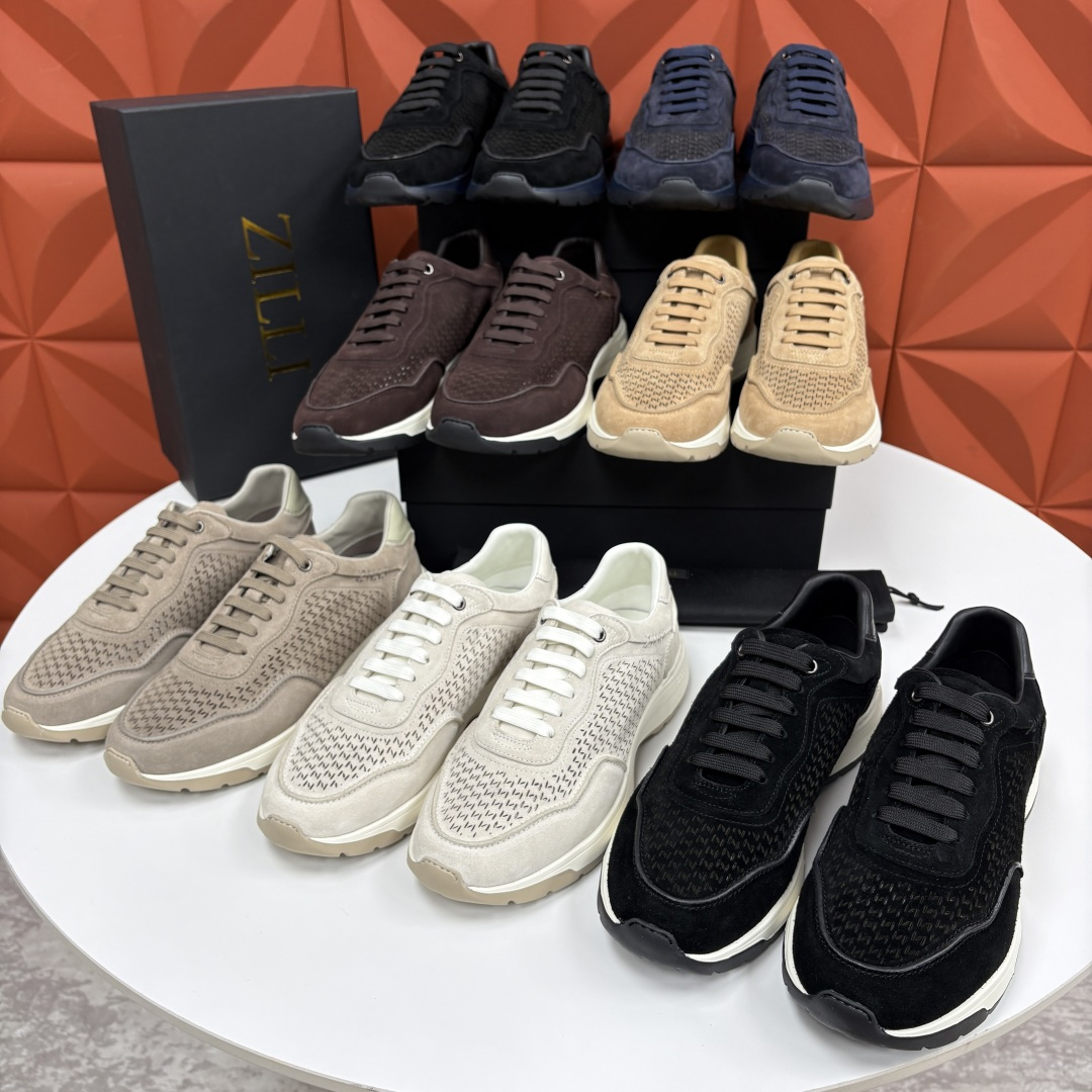💋💍ZL家新品  Zill* 兹-利  是1970创立的法国奢侈男装品牌   缝线装饰男士休闲运动鞋当法