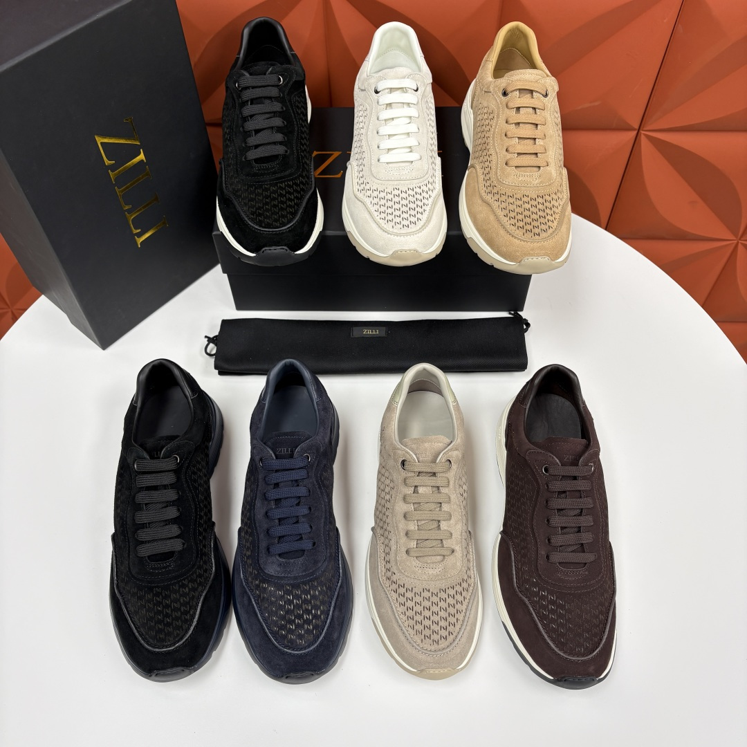 💋💍ZL家新品  Zill* 兹-利  是1970创立的法国奢侈男装品牌   缝线装饰男士休闲运动鞋当法