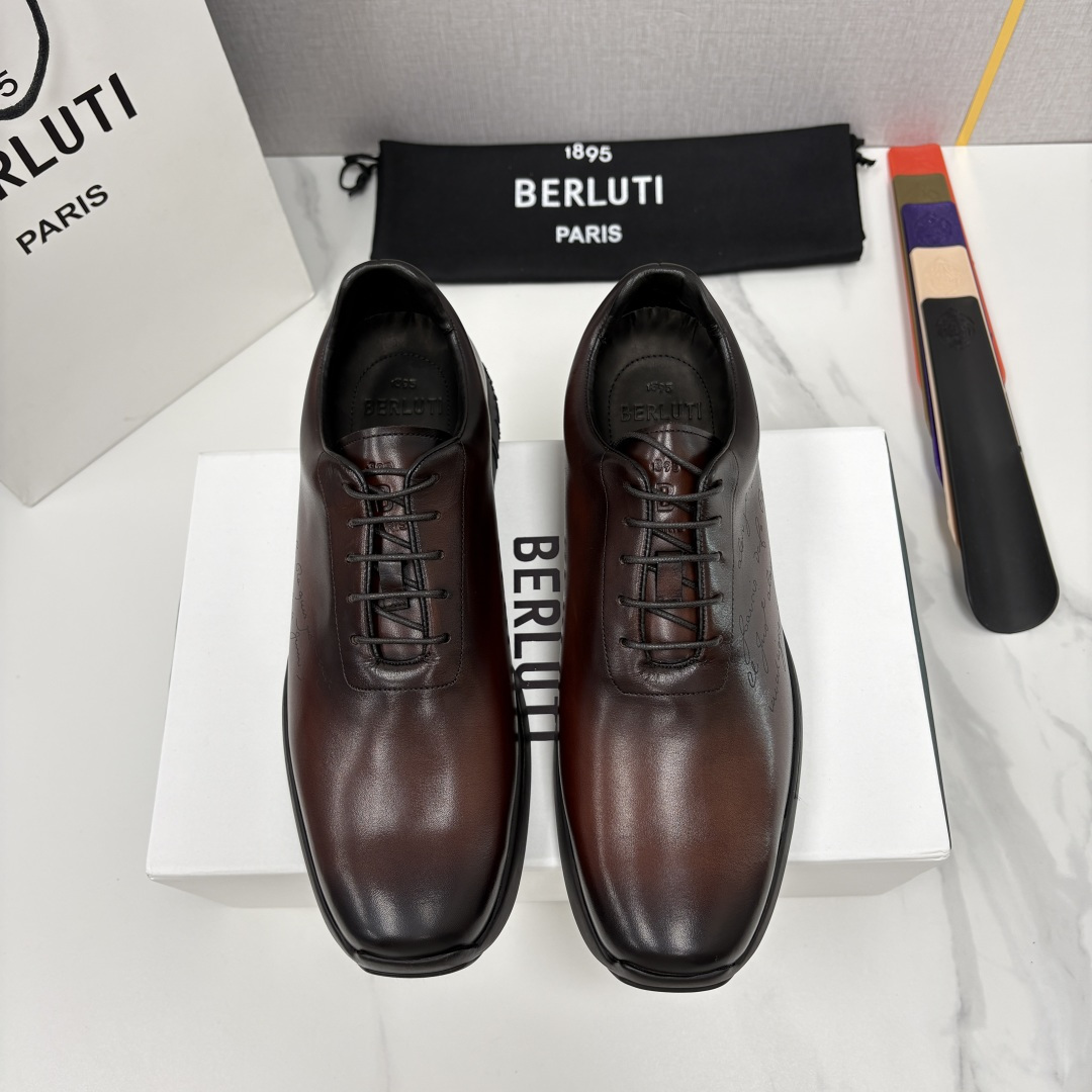 💋💍 Berluti 布鲁提 新品上架  👞 Metropolitan 图纹皮革牛津鞋    百年匠心，