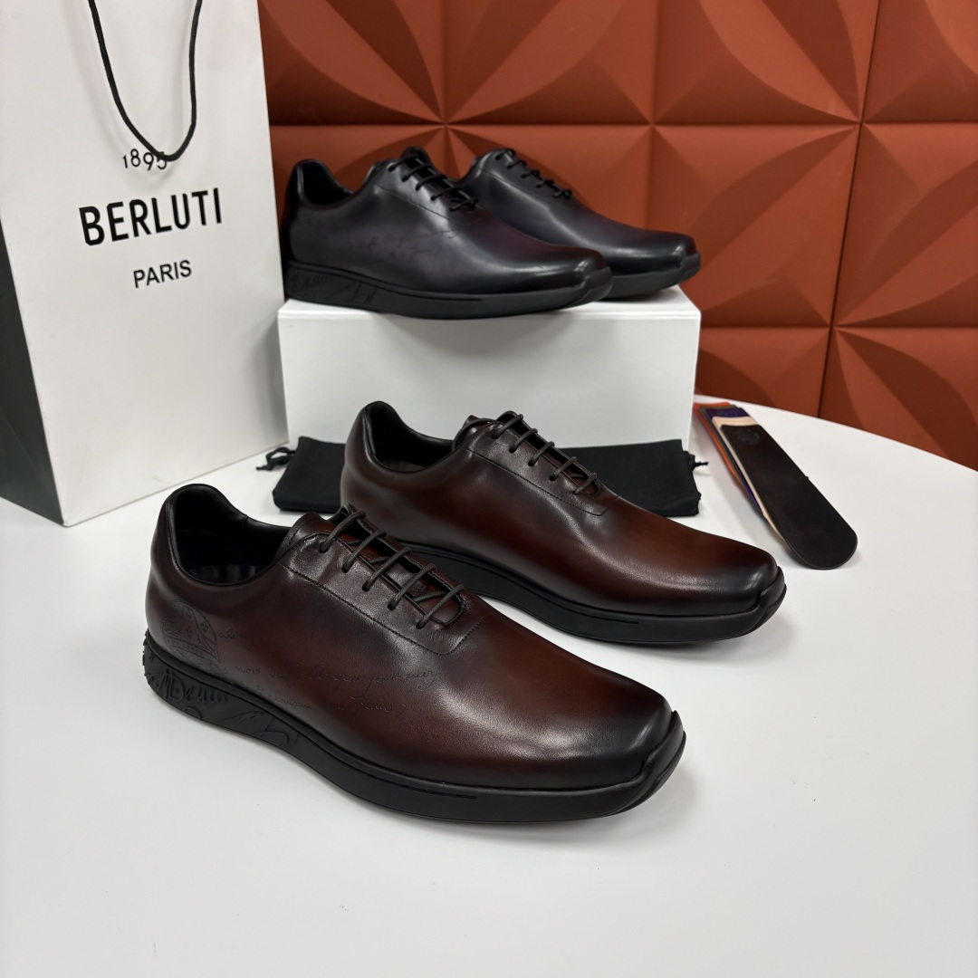 💋💍 Berluti 布鲁提 新品上架  👞 Metropolitan 图纹皮革牛津鞋    百年匠心，