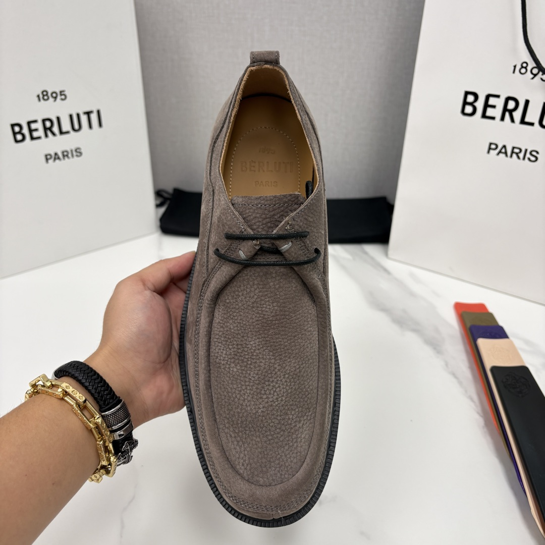 💋💍Berlut* 布鲁提 新品牛津鞋男士皮鞋  皮革德比鞋官方 21300，采用进口磨砂摔纹皮精制而成