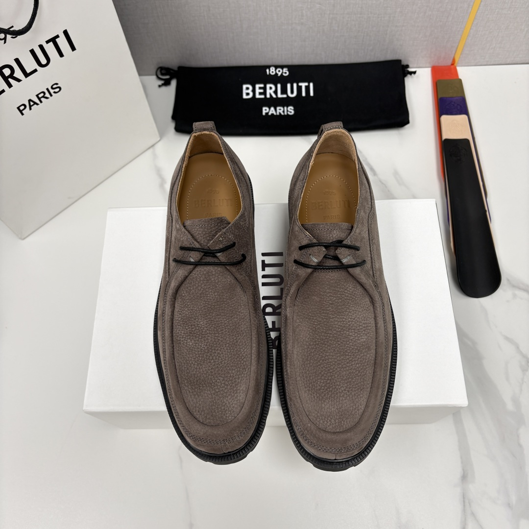 💋💍Berlut* 布鲁提 新品牛津鞋男士皮鞋  皮革德比鞋官方 21300，采用进口磨砂摔纹皮精制而成