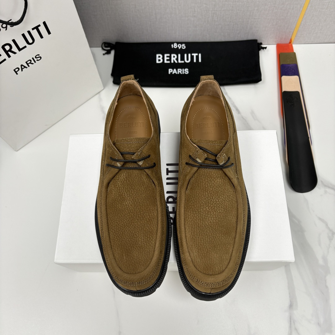 💋💍Berlut* 布鲁提 新品牛津鞋男士皮鞋  皮革德比鞋官方 21300，采用进口磨砂摔纹皮精制而成