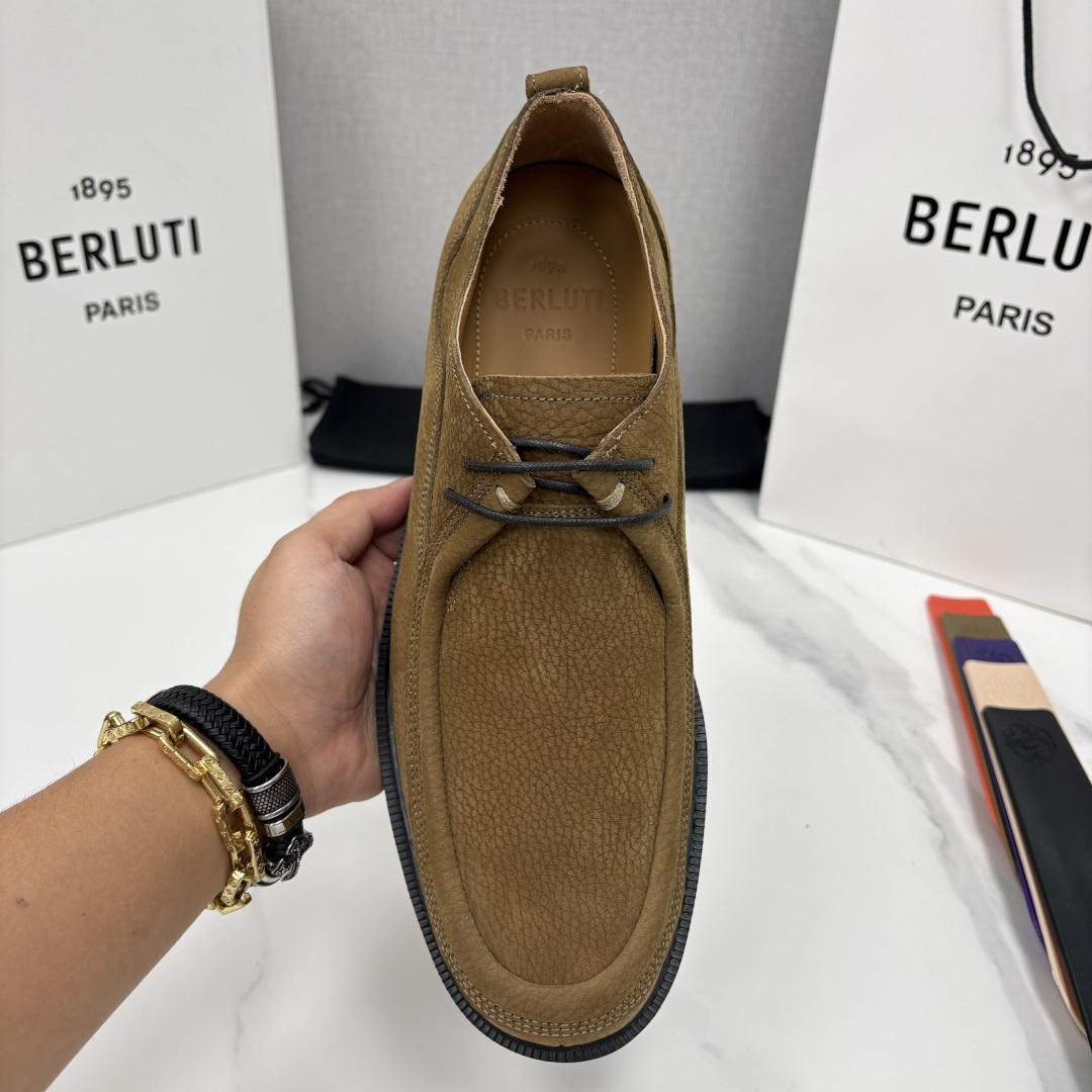 💋💍Berlut* 布鲁提 新品牛津鞋男士皮鞋  皮革德比鞋官方 21300，采用进口磨砂摔纹皮精制而成